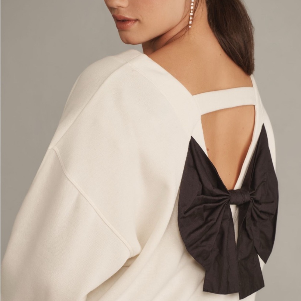 Anthropology Maeve Bow-Back Sweatshirt